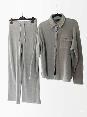 Buffalo Lounge Set Pants and Top Waffle knit Grey New with Tags Small